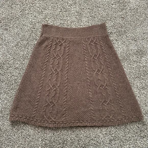 Moth Anthropologie brown knit a-line skirt size M - Picture 3 of 7